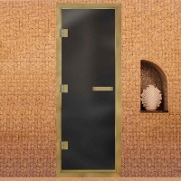 Дверь Престиж 60G Графит матовое АРТА с профилем под золото