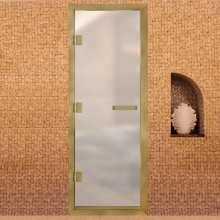 Дверь Престиж 60G Сатин АРТА с профилем под золото