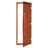Комплект двери SAWO с "бронзовым" стеклом, с порогом, кедр