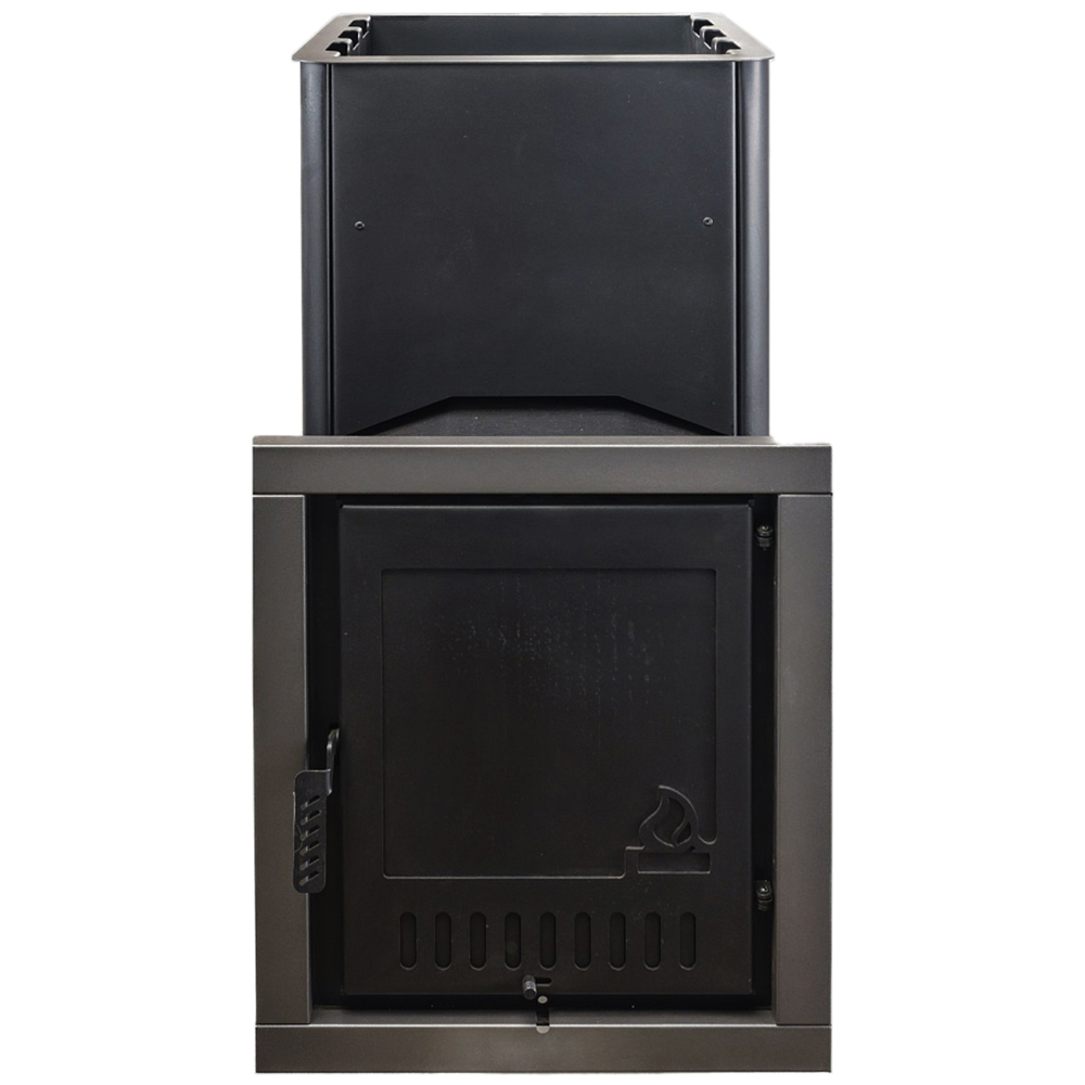 Печь для бани Варвара Волжанка c выносной топкой 185 мм дверка с заглушкой под стекло, парная 24 – 40 м³