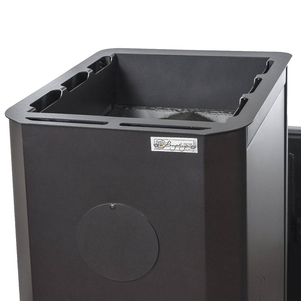 Печь для бани Варвара Волжанка c выносной топкой 185 мм дверка с заглушкой под стекло, парная 24 – 40 м³