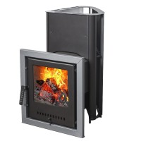 Печь для бани Варвара Бермуда угловая левая со стеклом