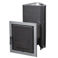 Печь для бани Варвара Бермуда угловая левая удлиненная топка