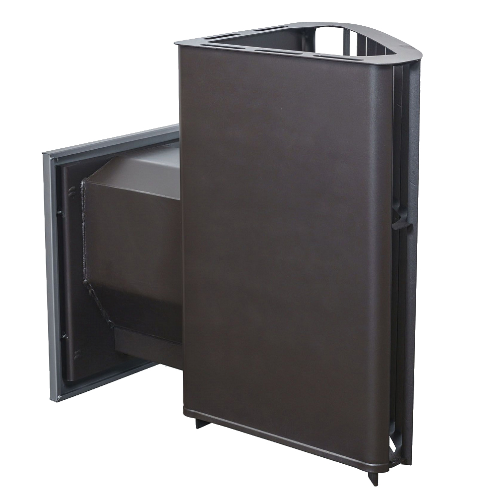 Печь для бани Варвара Бермуда угловая правая c выносной топкой 300 мм дверка со стеклом, парная 6 – 12 м³