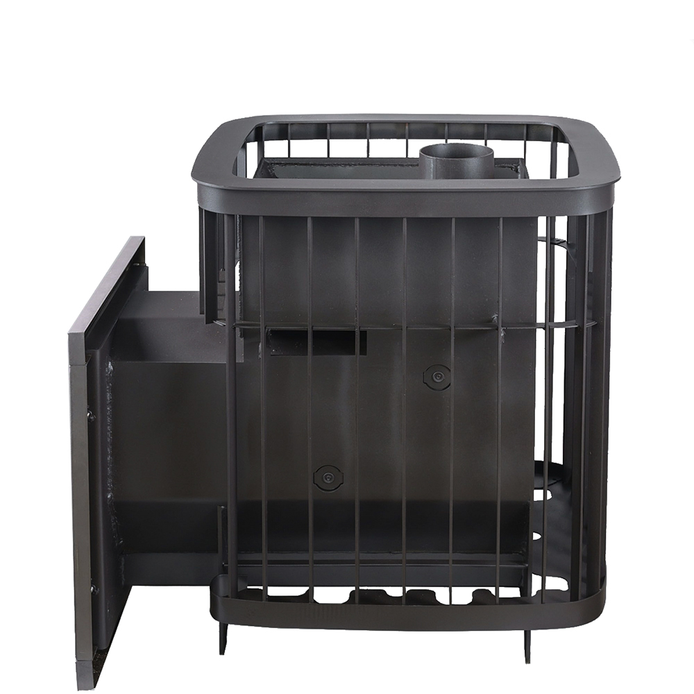 Печь для бани Варвара Каменка мини с выносной топкой 139 мм дверка со стеклом, парная 6 – 12 м³