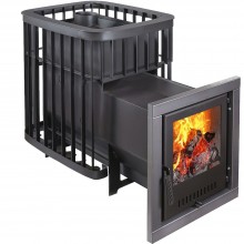 Печь-каменка Варвара Каменка удлиненная топка со стеклом