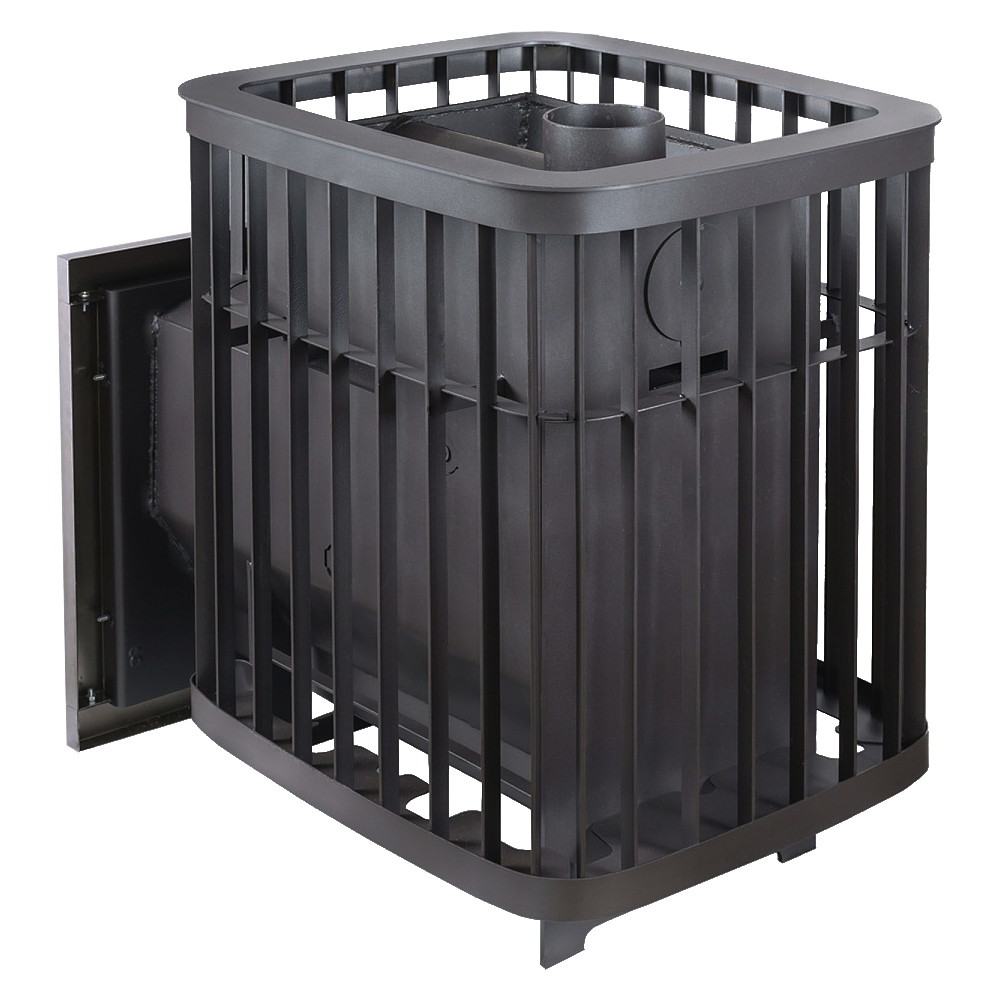 Печь для бани Варвара Каменка с выносной топкой 155 мм дверка со стеклом, парная 12 – 24 м³