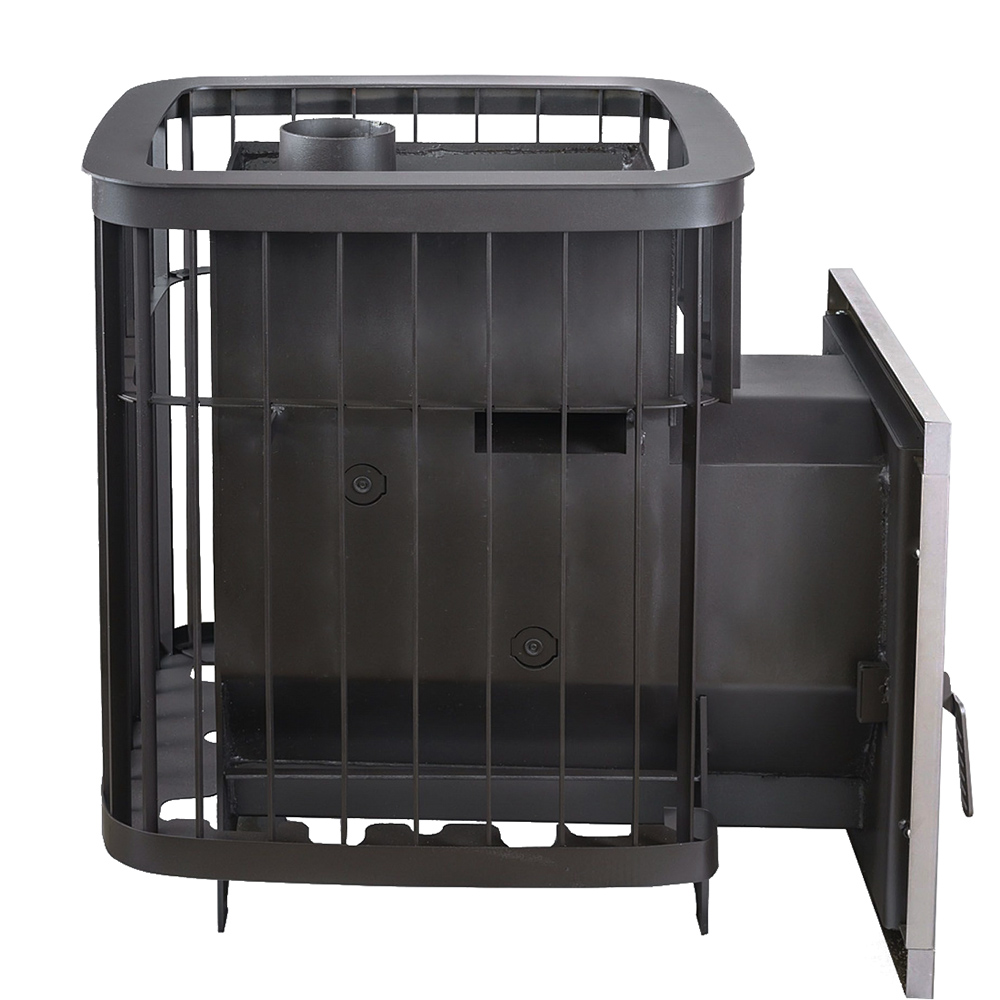 Печь для бани Варвара Каменка с выносной топкой 155 мм дверка со стеклом, парная 12 – 24 м³