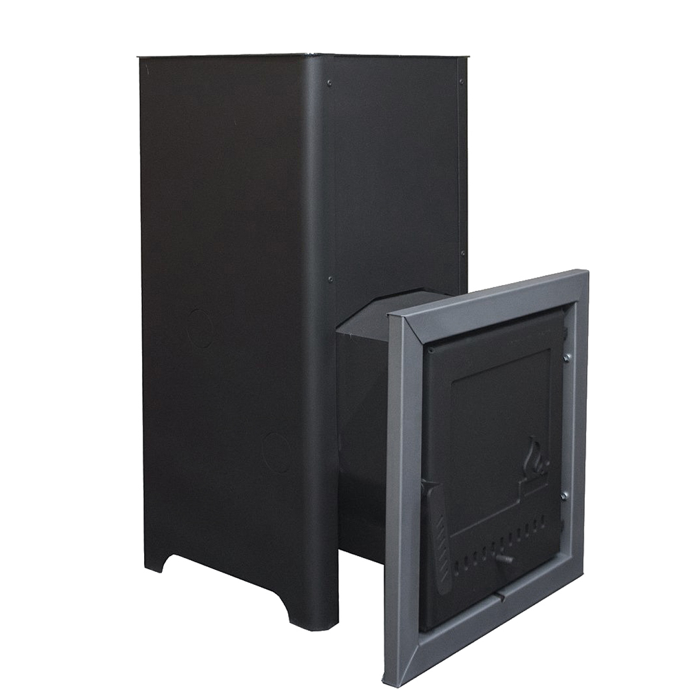 Печь для бани Варвара Пар 12 в кожухе с отверстиями с выносной топкой 195 мм, парная 6 – 12 м³