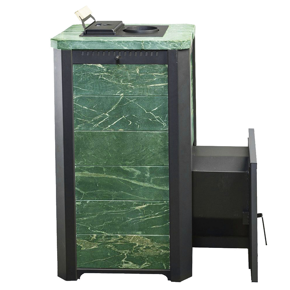 Печь для бани Варвара ТЕРМА Сказка Мини в облицовке Змеевик c выносной топкой 180 мм, парная 6 – 16 м³