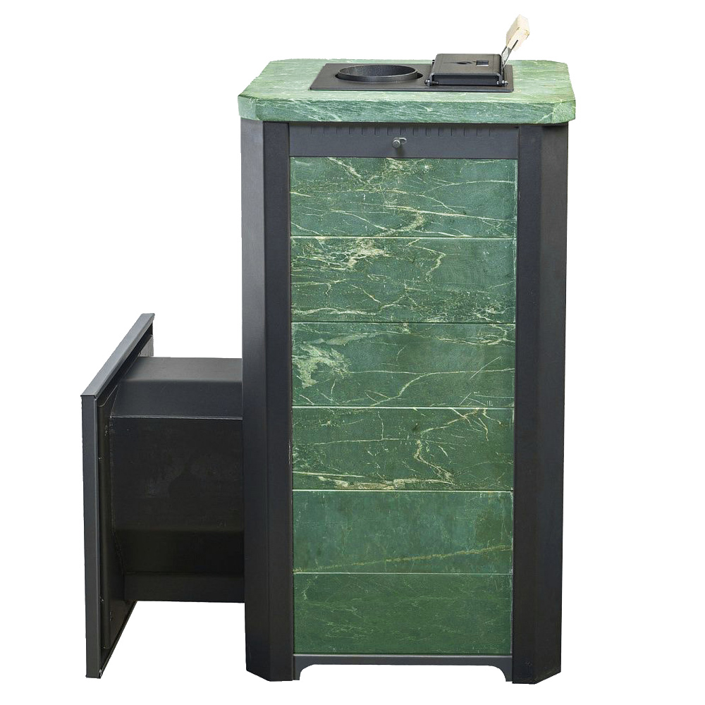 Печь для бани Варвара ТЕРМА Сказка Мини в облицовке Змеевик c выносной топкой 180 мм, парная 6 – 16 м³