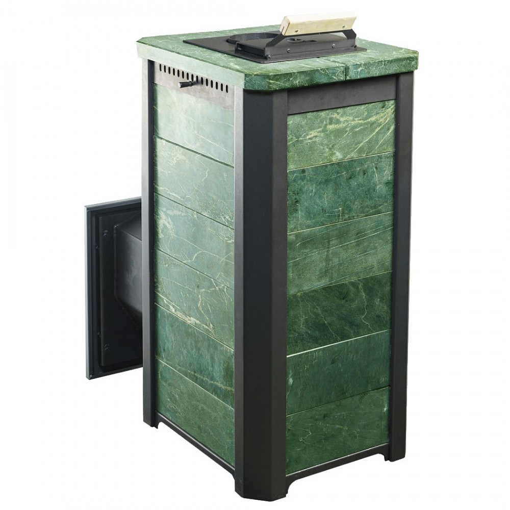 Печь для бани Варвара ТЕРМА Сказка Мини в облицовке Змеевик c выносной топкой 180 мм, парная 6 – 16 м³