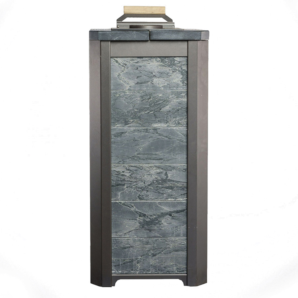 Печь для бани Варвара ТЕРМА Сказка 16 Мини в облицовке Талькохлорит без выносной топки дверка со стеклом, парная 6 – 16 м³