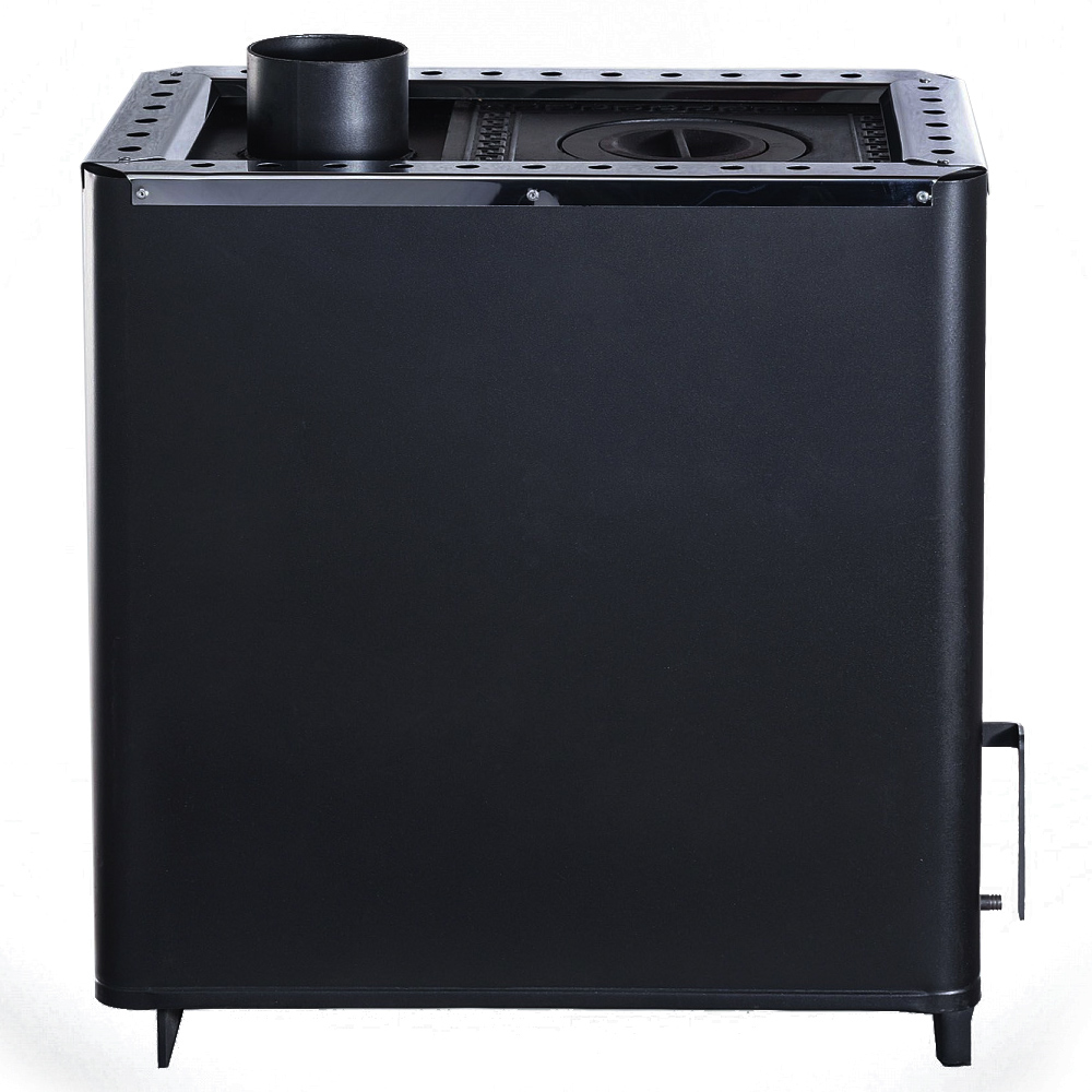 Отопительно-варочная печь Варвара Уют 1-конфорочная с верхним дымоходом, дверка с заглушкой под стекло, до 150 м³