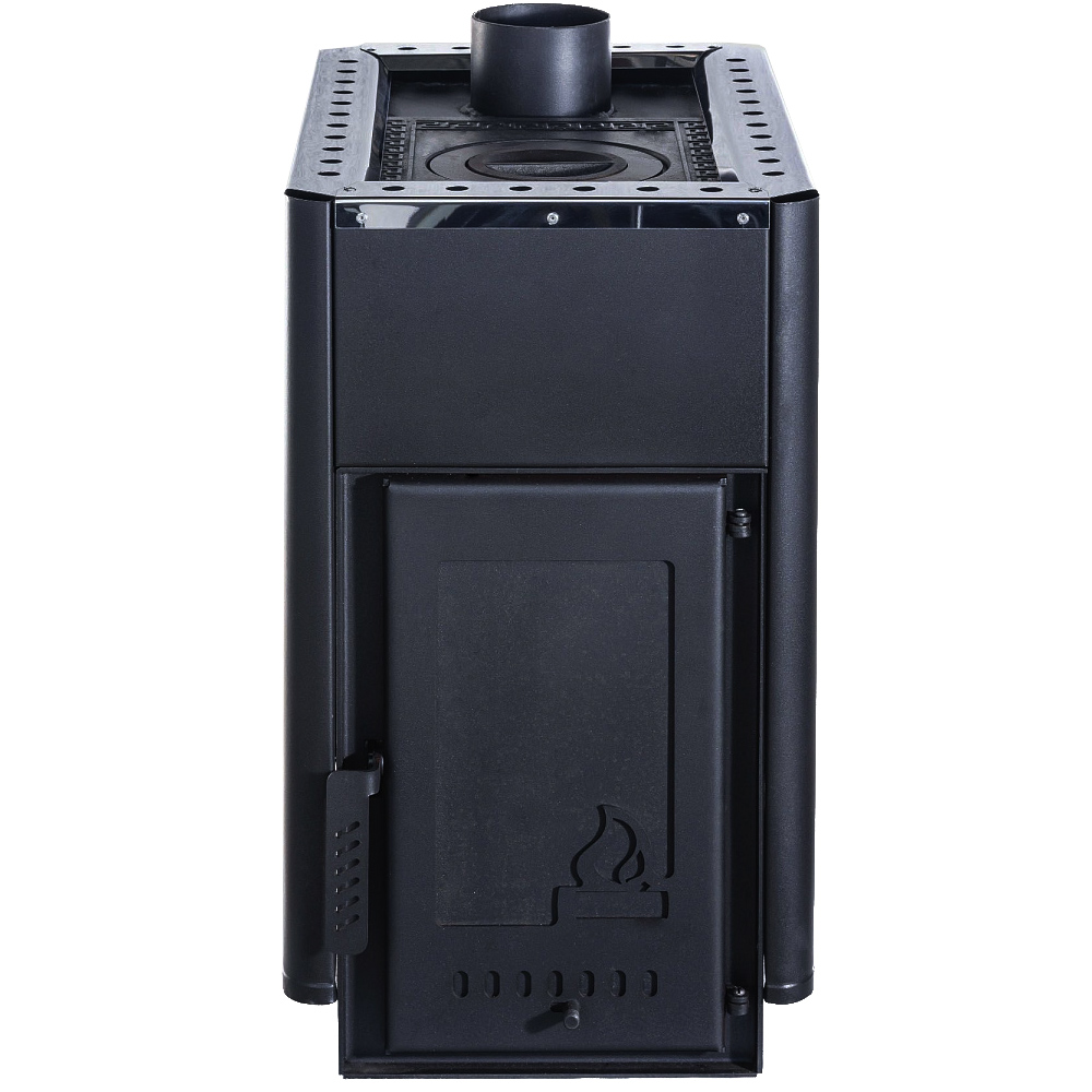 Отопительно-варочная печь Варвара Уют 1-конфорочная с верхним дымоходом, дверка с заглушкой под стекло, до 150 м³