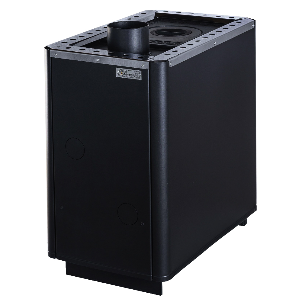 Отопительно-варочная печь Варвара Уют 1-конфорочная с верхним дымоходом, дверка с заглушкой под стекло, до 150 м³