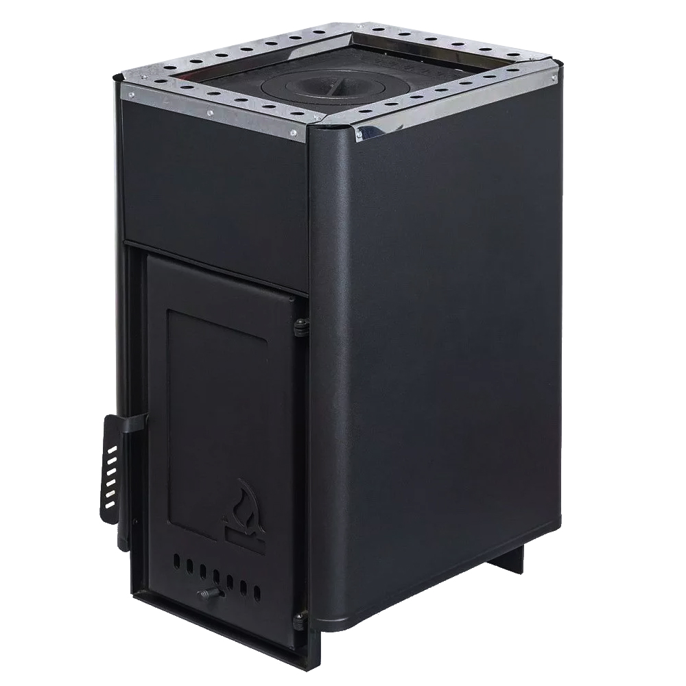 Отопительно-варочная печь Варвара Уют 1-конфорочная, дверка с заглушкой под стекло, до 100 м³