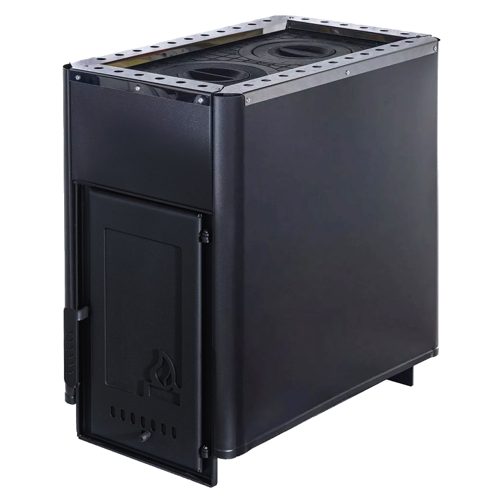 Отопительно-варочная печь Варвара Уют 2-конфорочная, дверка с заглушкой под стекло, до 150 м³