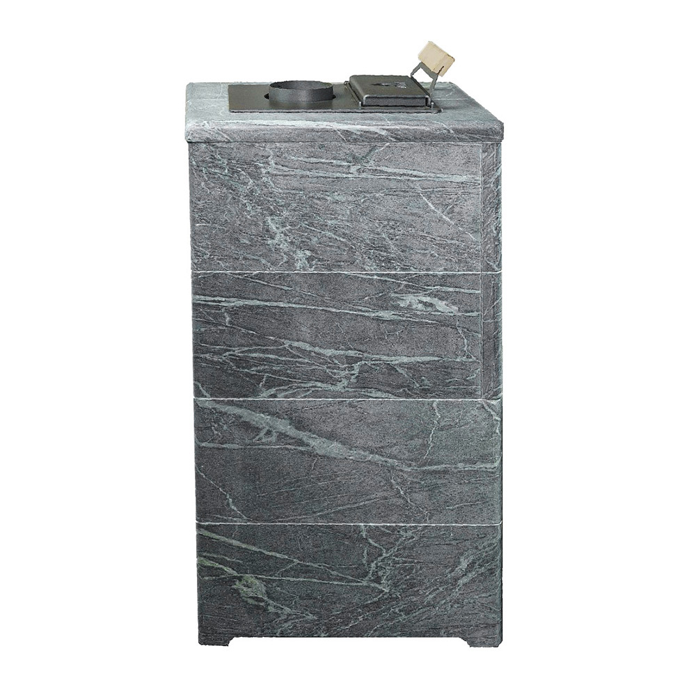 Печь для бани Варвара ТЕРМА Элегант в облицовке Талькохлорит без выносной топки дверка со стеклом, парная 16 – 28 м³