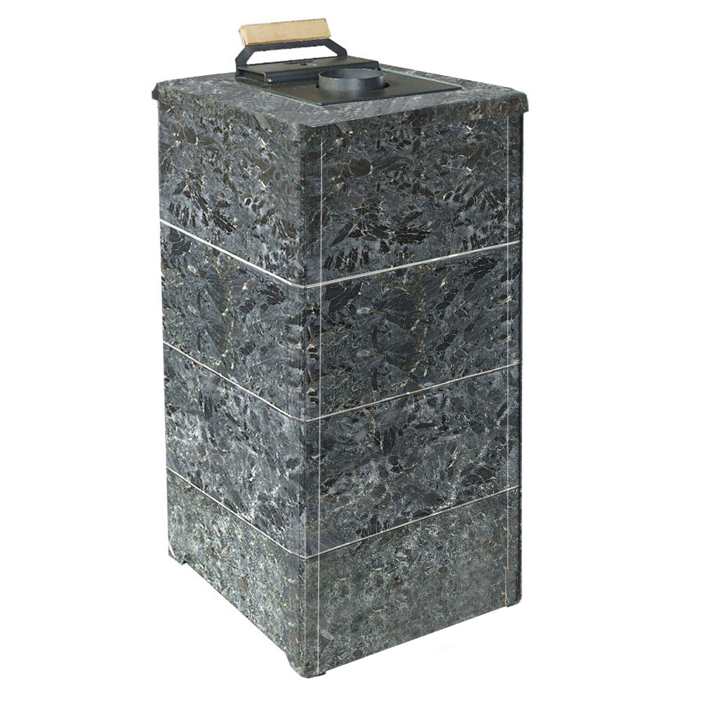 Печь для бани Варвара ТЕРМА Элегант в облицовке Пироксенит без выносной топки дверка со стеклом, парная 16 – 28 м³