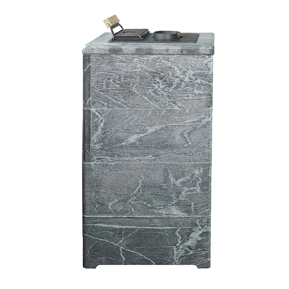 Печь для бани Варвара ТЕРМА Элегант в облицовке Талькохлорит без выносной топки дверка со стеклом, парная 16 – 28 м³