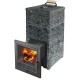 Печь для бани Варвара ТЕРМА Элегант в облицовке Пироксенит c выносной топкой 240 мм дверка со стеклом, парная 16 – 28 м³