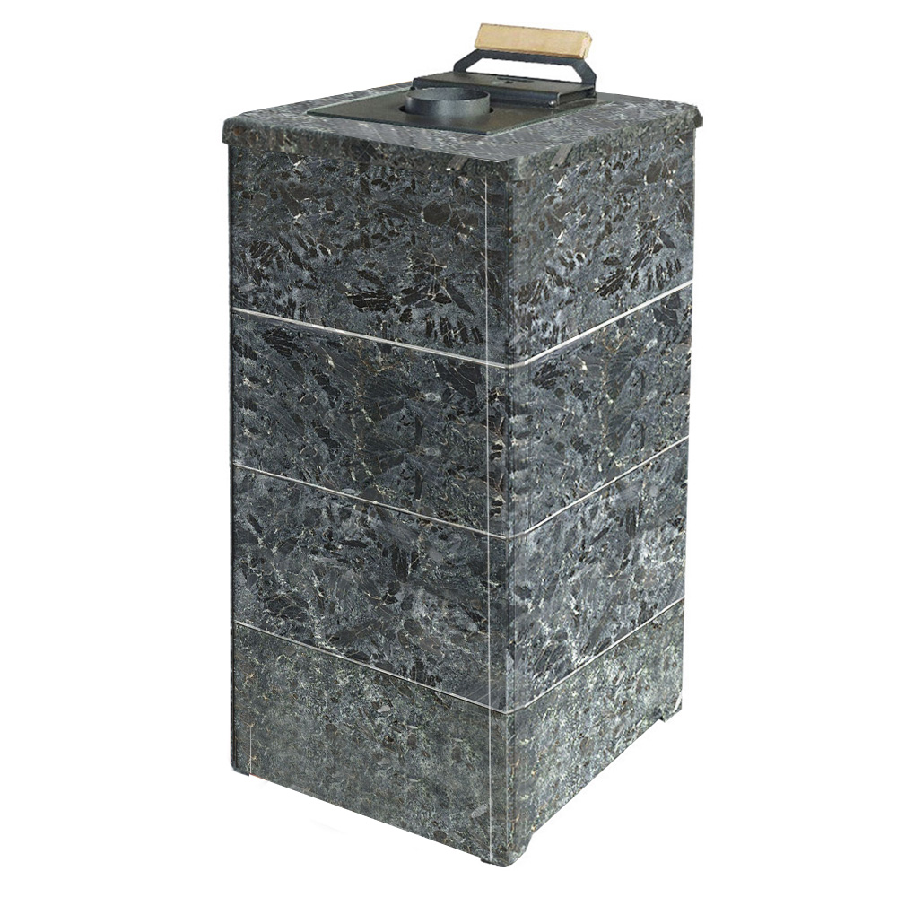 Печь для бани Варвара ТЕРМА Элегант в облицовке Пироксенит без выносной топки дверка со стеклом, парная 16 – 28 м³