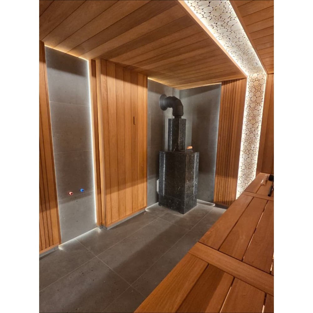 Печь для бани Варвара ТЕРМА Элегант Талькохлорит c выносной топкой 240 мм, парная 16 – 28 м³