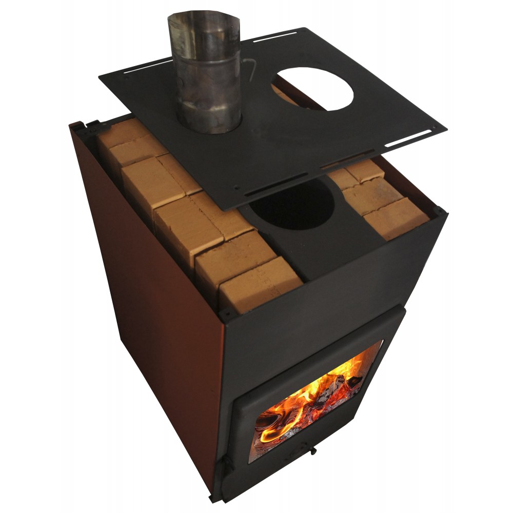 Печь-камин теплонакопительного типа Гармония 1309 терракот с варочной плитой