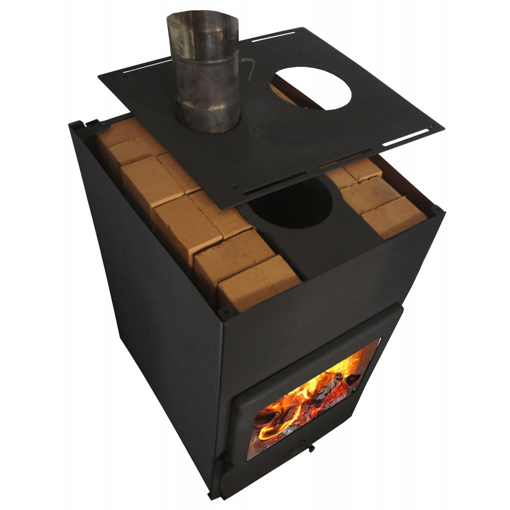Печь-камин теплонакопительного типа Гармония 1309 черный с варочной плитой