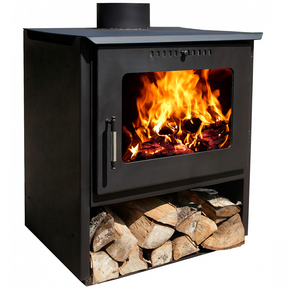 Печь-камин Гармония 807 черный с опорой-дровницей