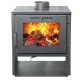 Печь-камин Гармония 807 графит (серый) с опорой-дровницей