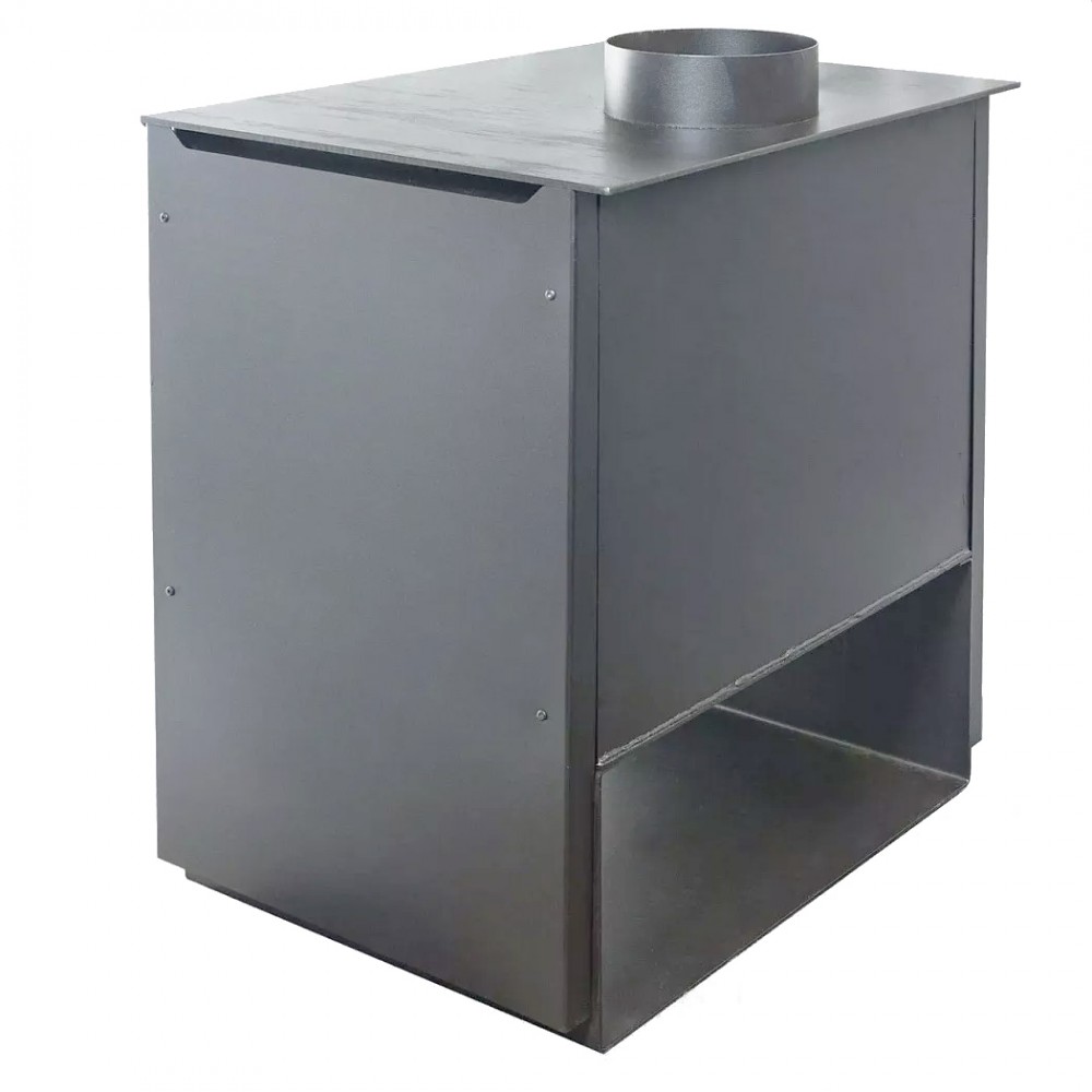 Печь-камин Гармония 807 графит (серый) с опорой-дровницей