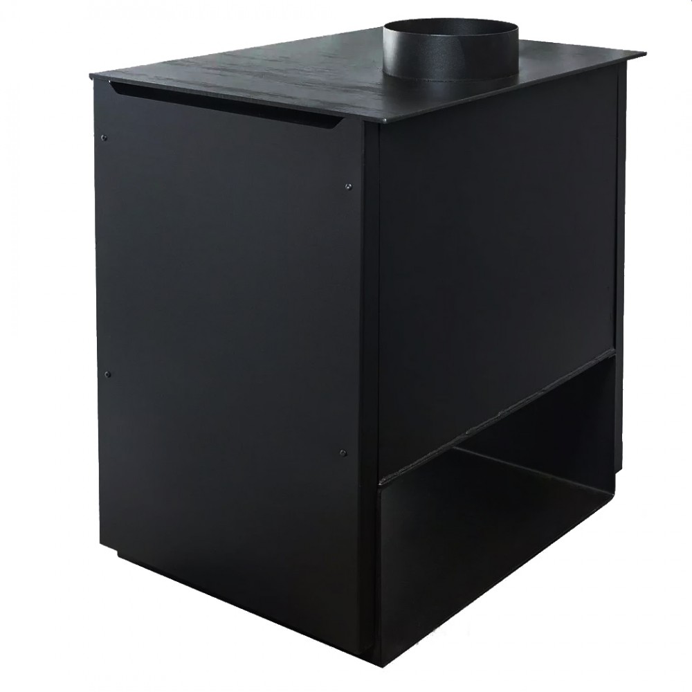 Печь-камин Гармония 807 черный с опорой-дровницей