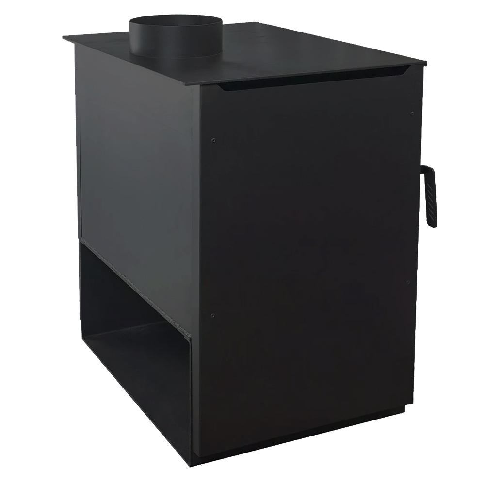 Печь-камин Гармония 807 черный с опорой-дровницей