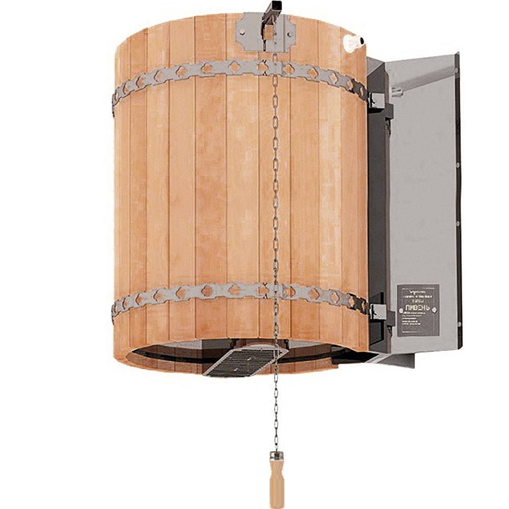 Обливное устройство «Водопад» из кедра с нержавеющей вставкой объемом 50 литров Обливное устройство «Водопад» из кедра с нержавеющей вставкой объемом 50 литров