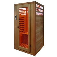 Одноместная карбоновая инфракрасная сауна с соляными панелями в 3 ряда