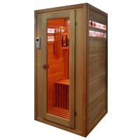 Одноместная инфракрасная сауна с соляными панелями в 2 ряда