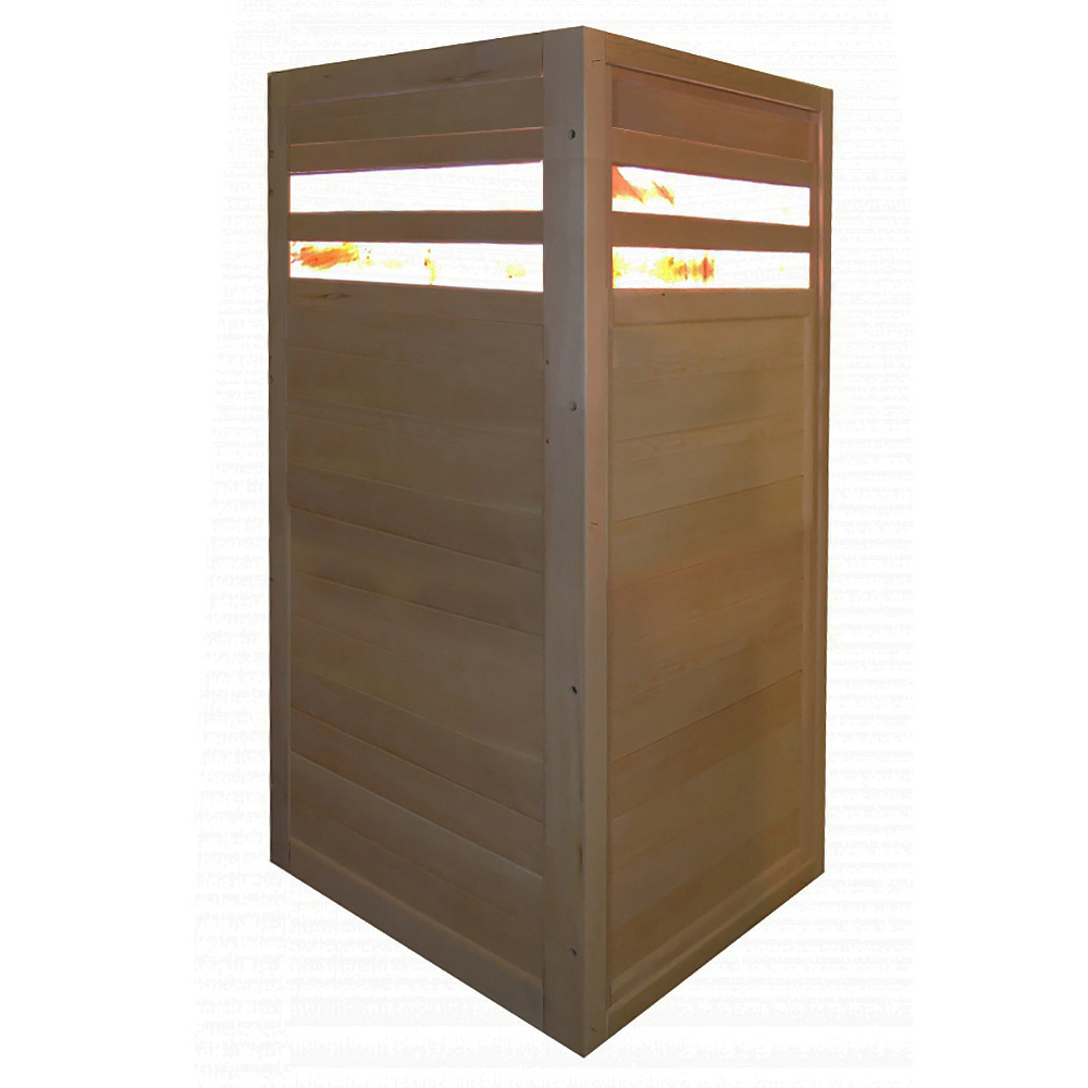 Одноместная кабина из кедра с излучателями и с соляными вставками в 2 ряда
