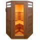 Двухместная  угловая кабина из кедра с керамическими излучателями