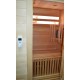 Двухместная кабина из кедра с излучателями и с соляной вставкой в 2 ряда в задней стенке