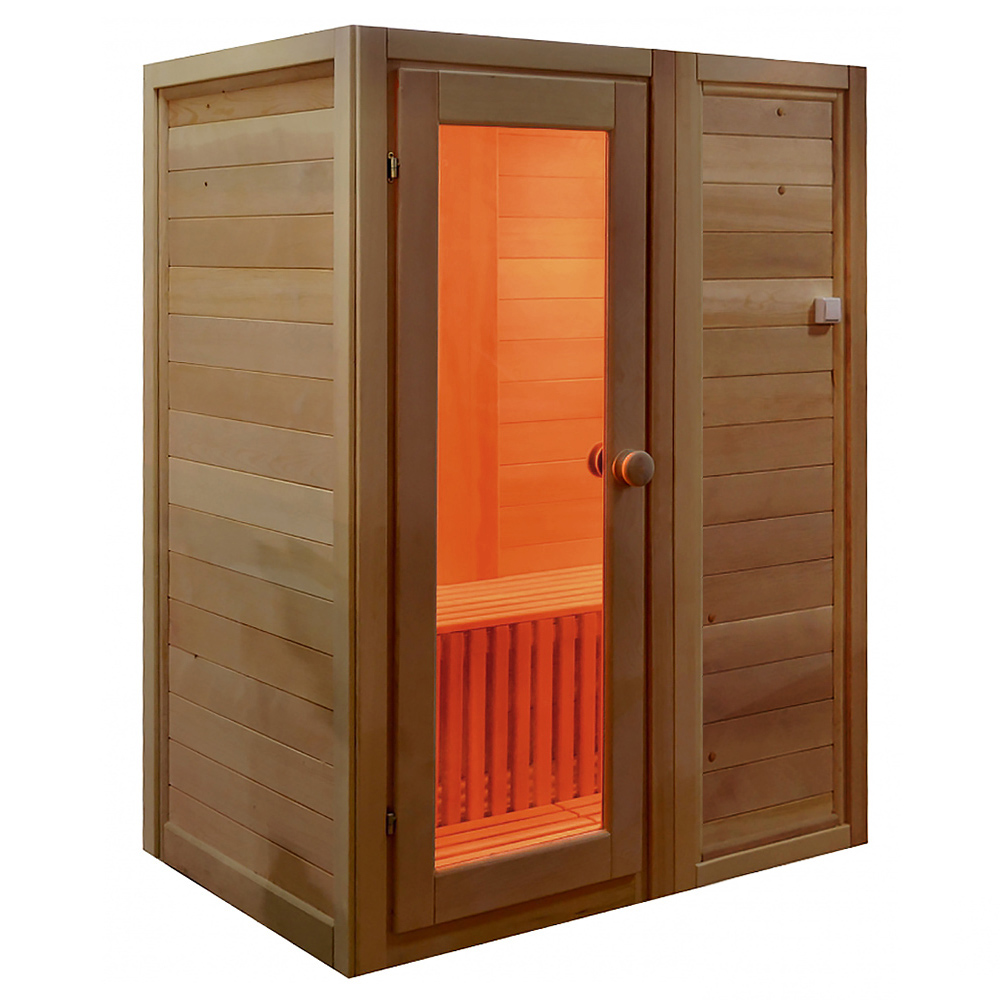 Двухместная кабина из кедра с карбоновыми излучателями