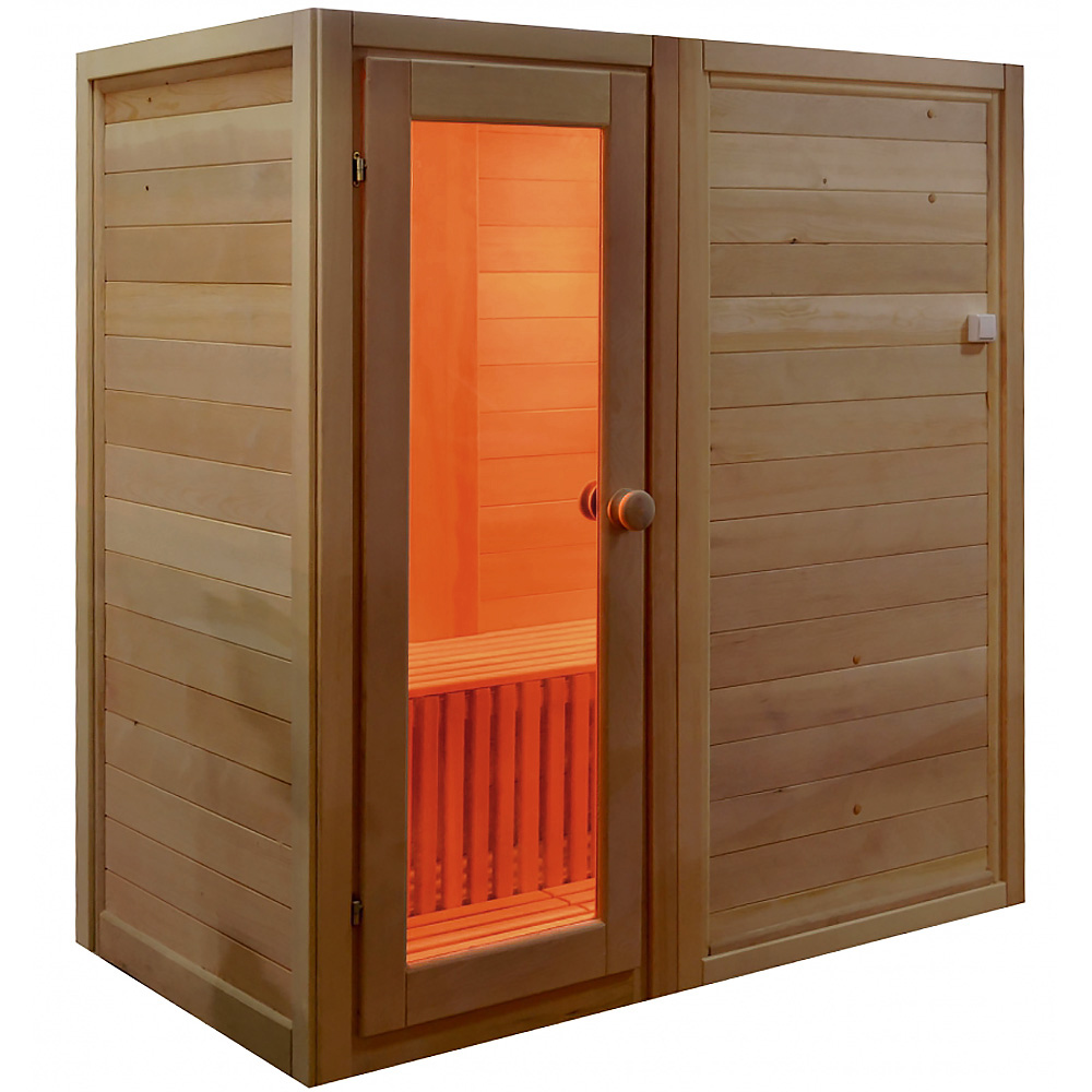 Трехместная кабина из кедра с карбоновыми излучателями