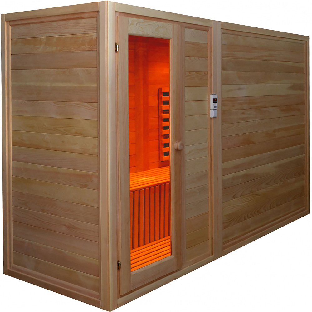 Четырехместная кабина из кедра с карбоновыми излучателями