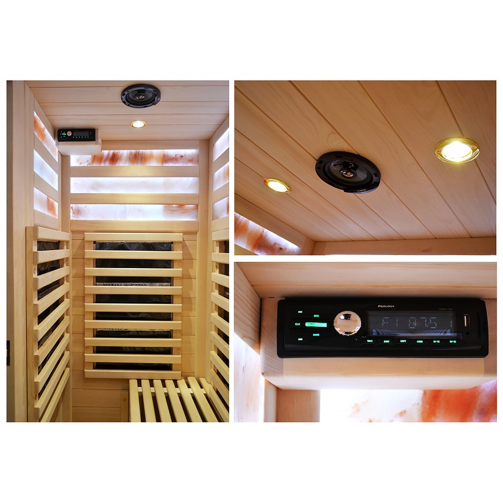 Четырехместная кабина из кедра с карбоновыми излучателями