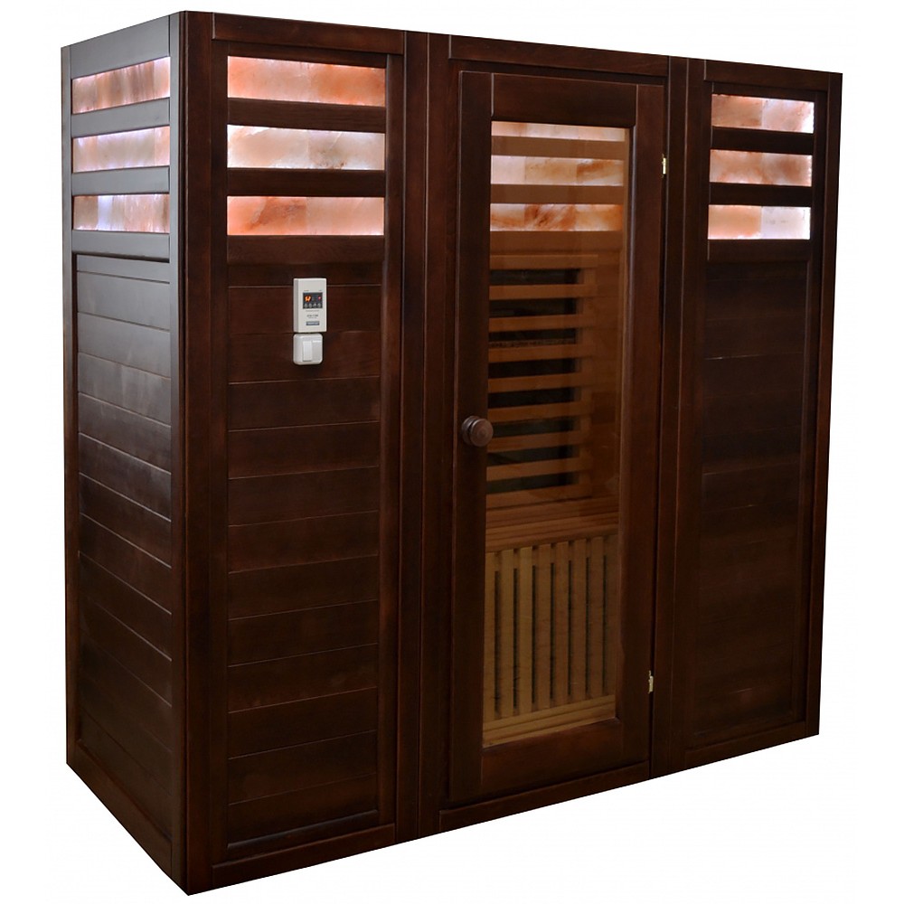 Трехместная кабина из кедра с карбоновыми излучателями