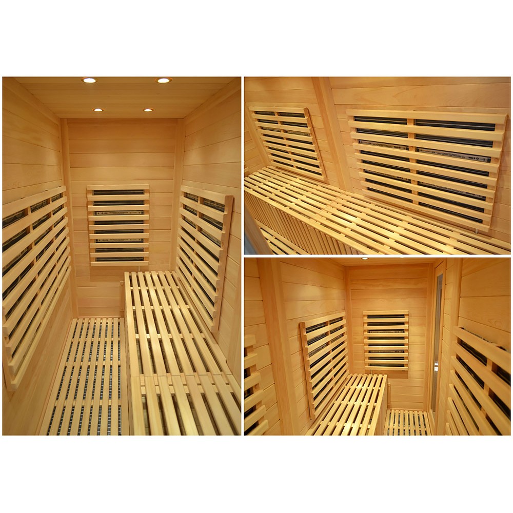 Четырехместная кабина из кедра с карбоновыми излучателями