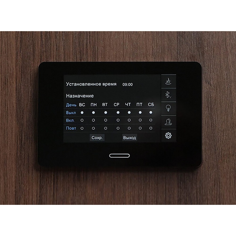 Сенсорный пульт управления с Wi-Fi BORN® TCP music с Wi-Fi для электрических каменок до 18 кВт