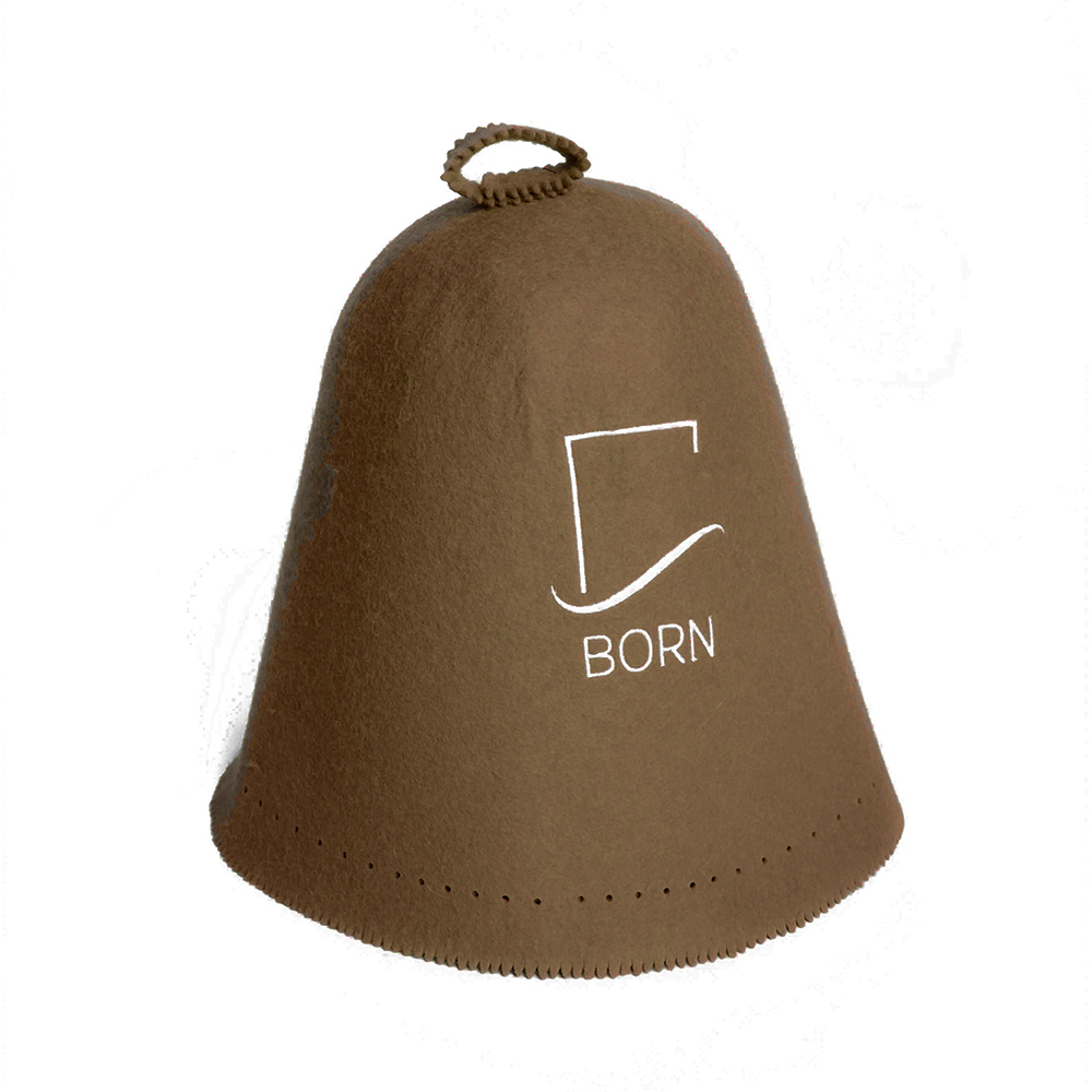 Шапка банная BORN, колпак для сауны, фетр