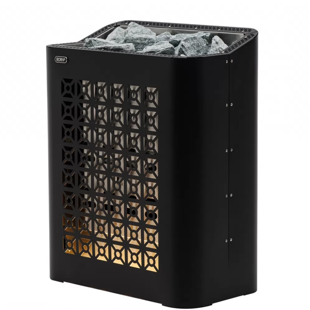 Электрическая печь BORN® fire Black, мощность 4,5 кВт для парной 3 — 6 м³ черная